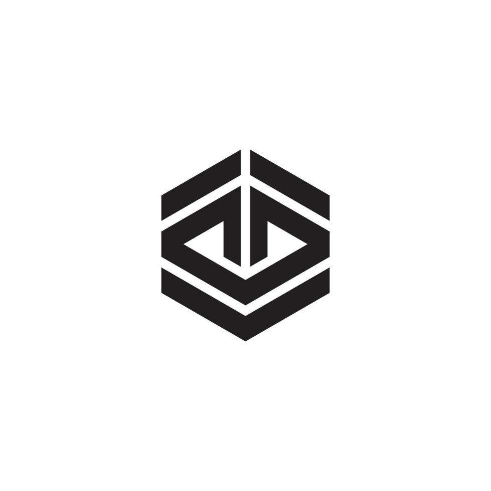 stripes hexagonal geometric logo design vector