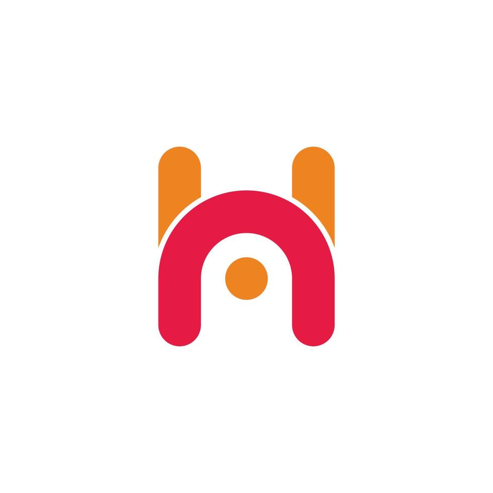 letter hn fun dot colorful logo vector