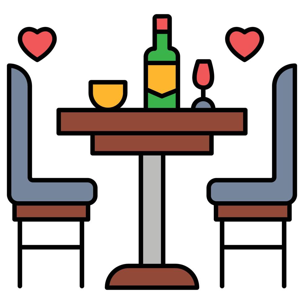 Dinner Table which can easily edit or modify vector