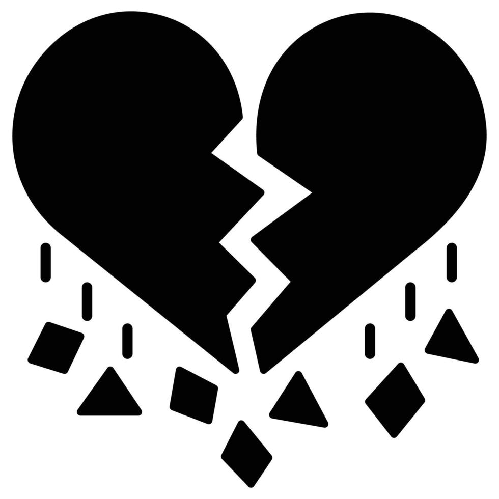 Broken heart which can easily edit or modify vector