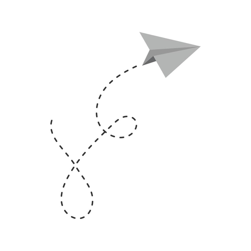 Ilustración de vector de icono de avión de papel de color