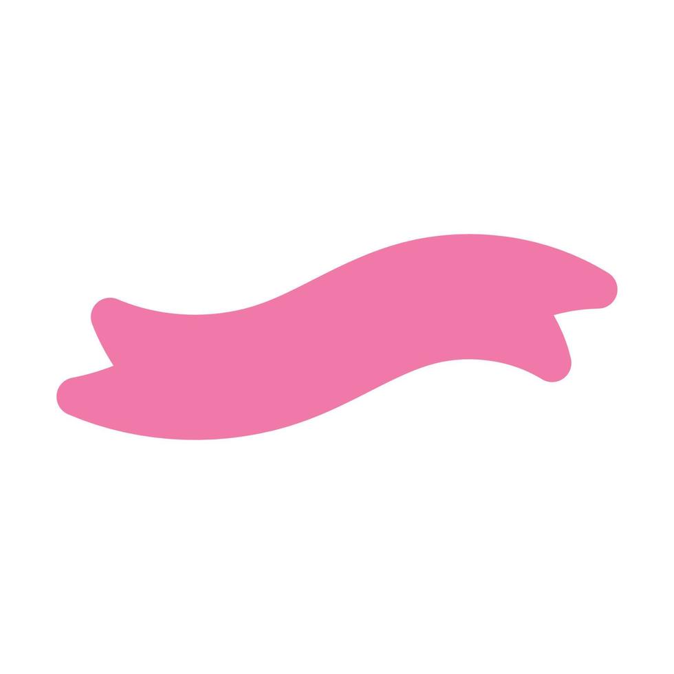Simple ribbon waving isolated vector illustration.