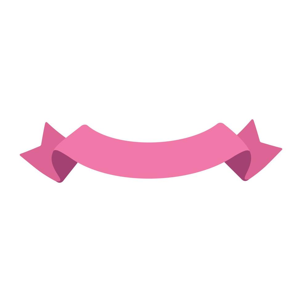 Simple ribbon waving isolated vector illustration.