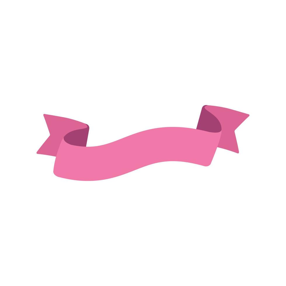 Simple ribbon waving isolated vector illustration.
