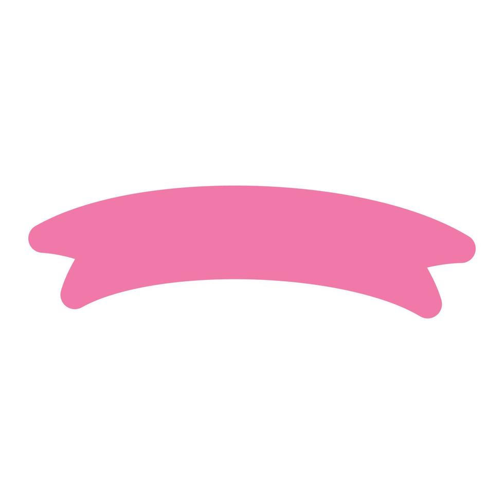 Simple ribbon waving isolated vector illustration.