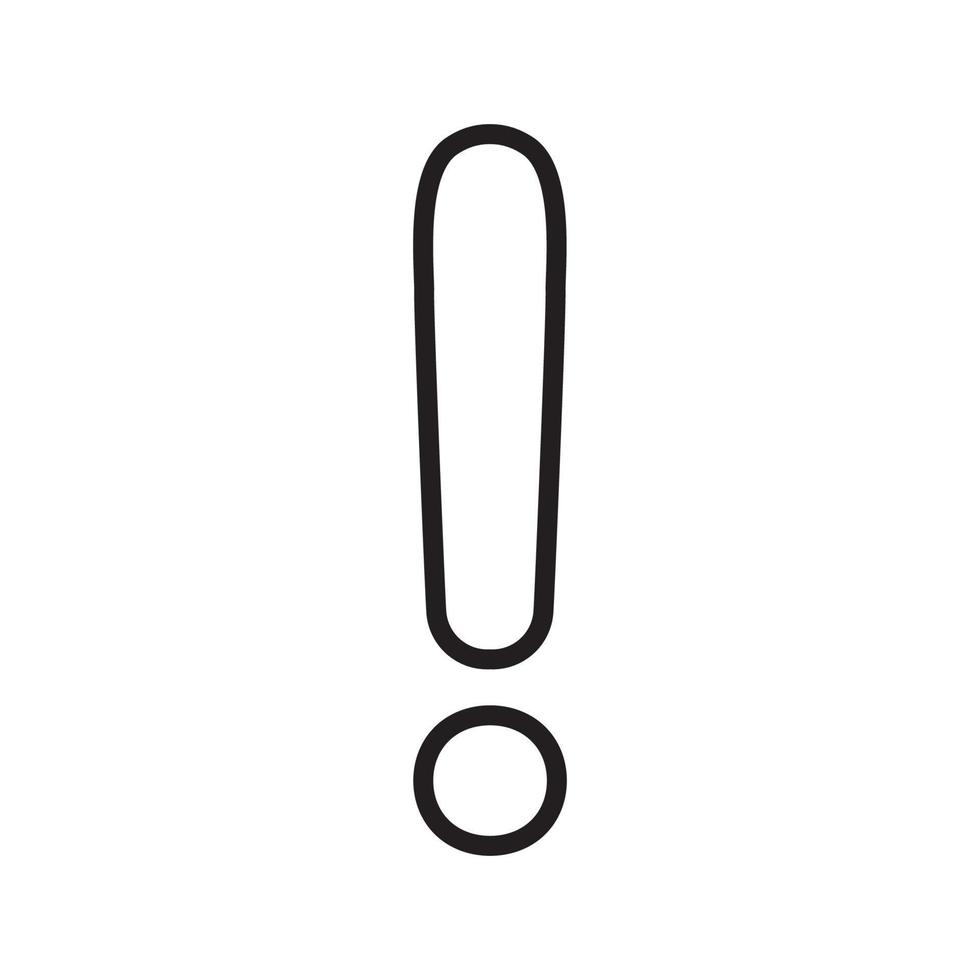 Outline exclamation mark isolated flat design vector illustration.