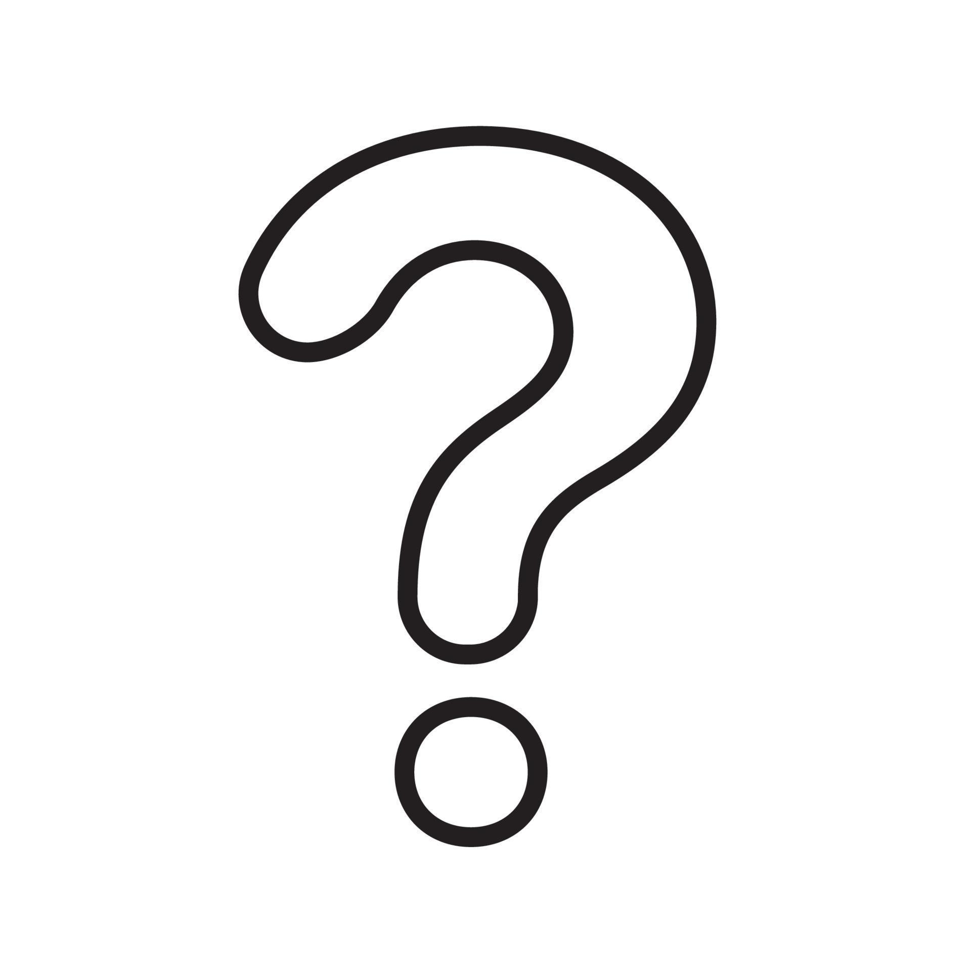 Outline question mark Icon isolated flat design vector illustration ...