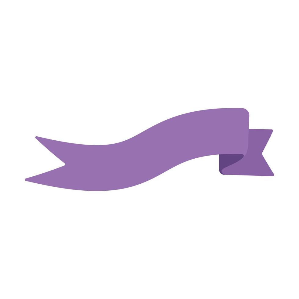 Simple ribbon waving isolated vector illustration.