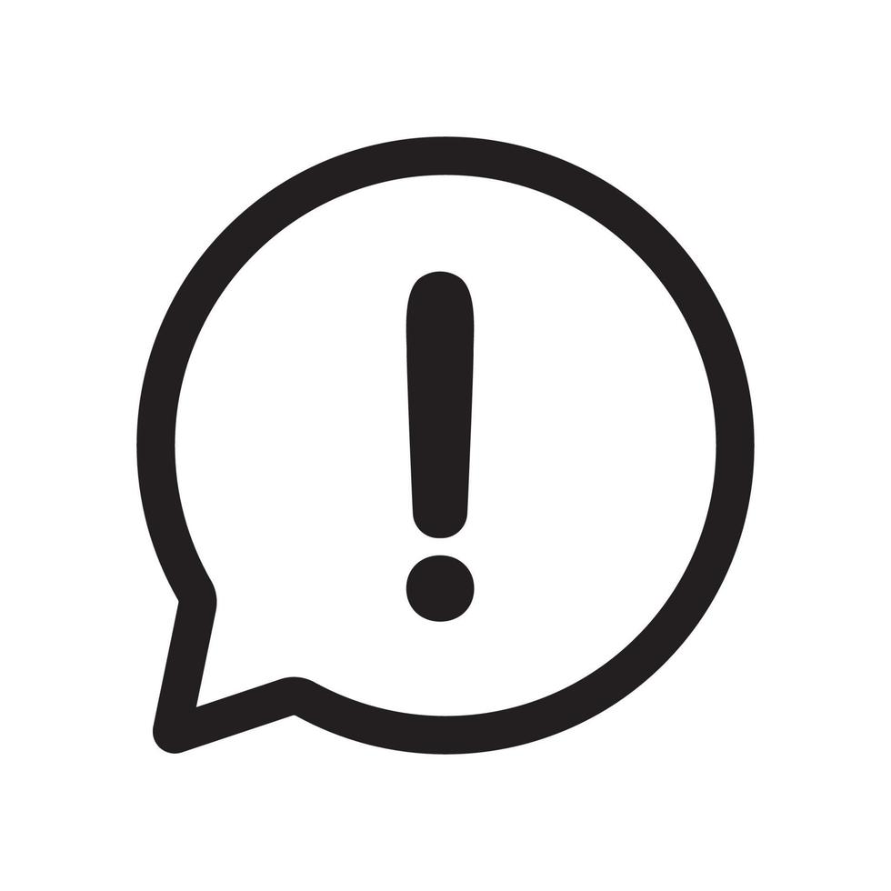Exclamation Mark In Outline Speech Bubble Isolated Flat Design Vector exclamation-mark-in-outline-speech-bubble-isolated-flat-design-vector