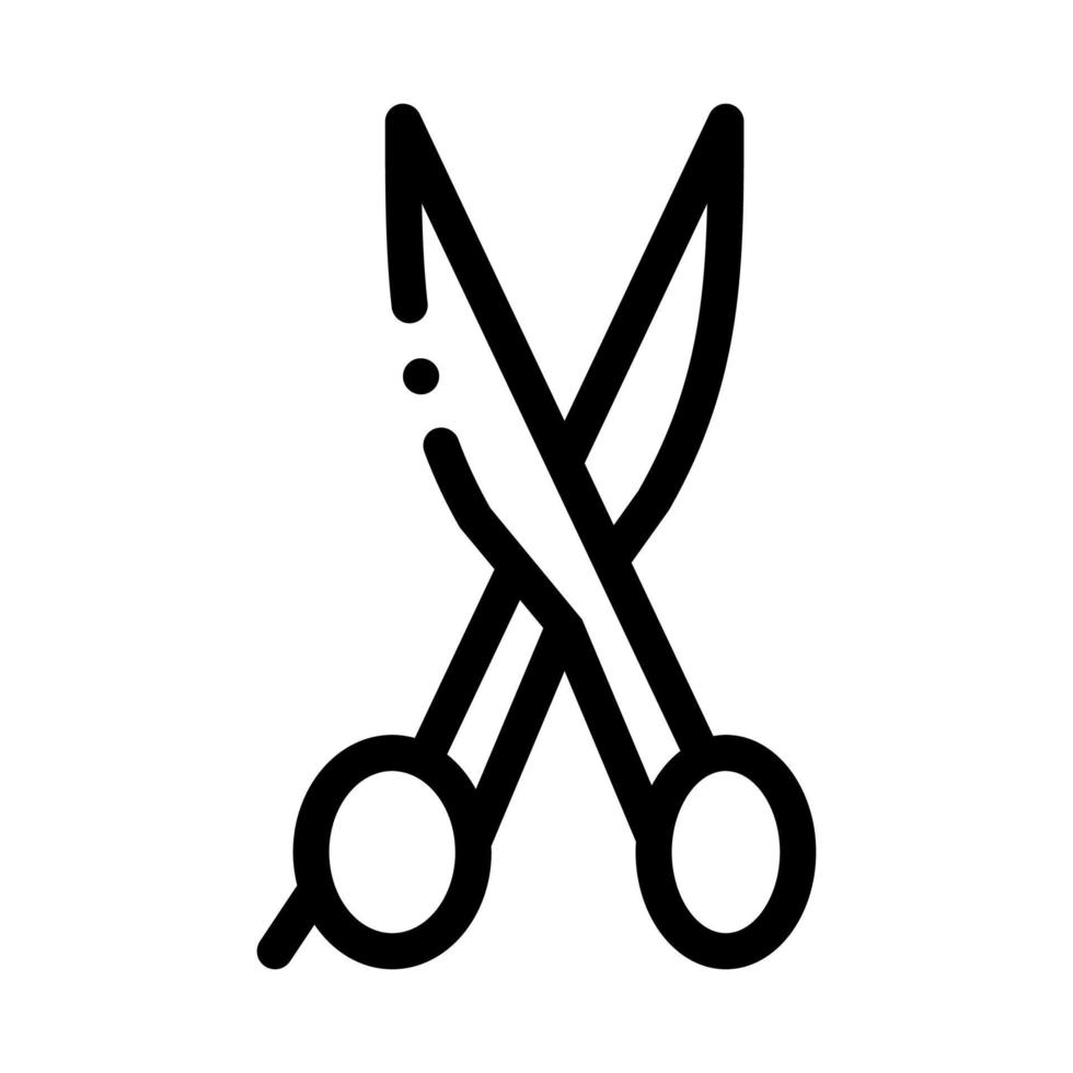 Cut Hair Iron Scissors Icon Outline Illustration vector