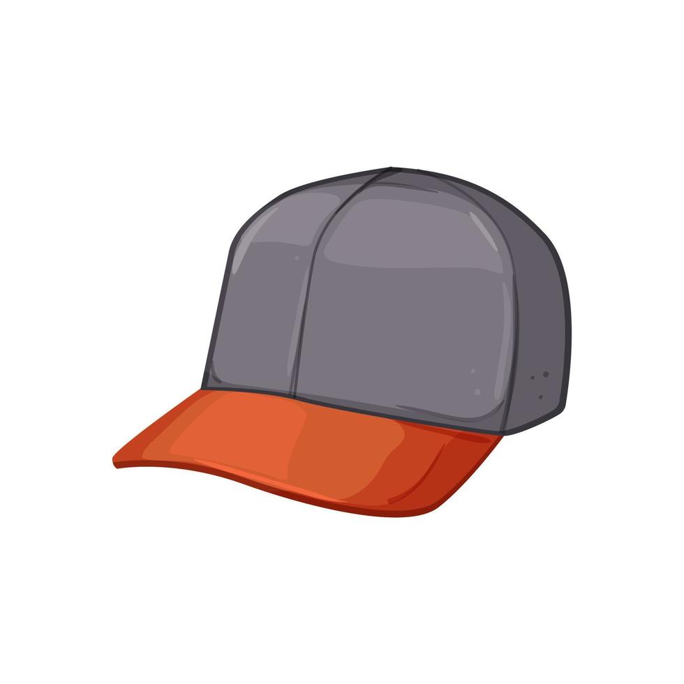 Ilustración de vector de dibujos animados de gorra de béisbol frontal