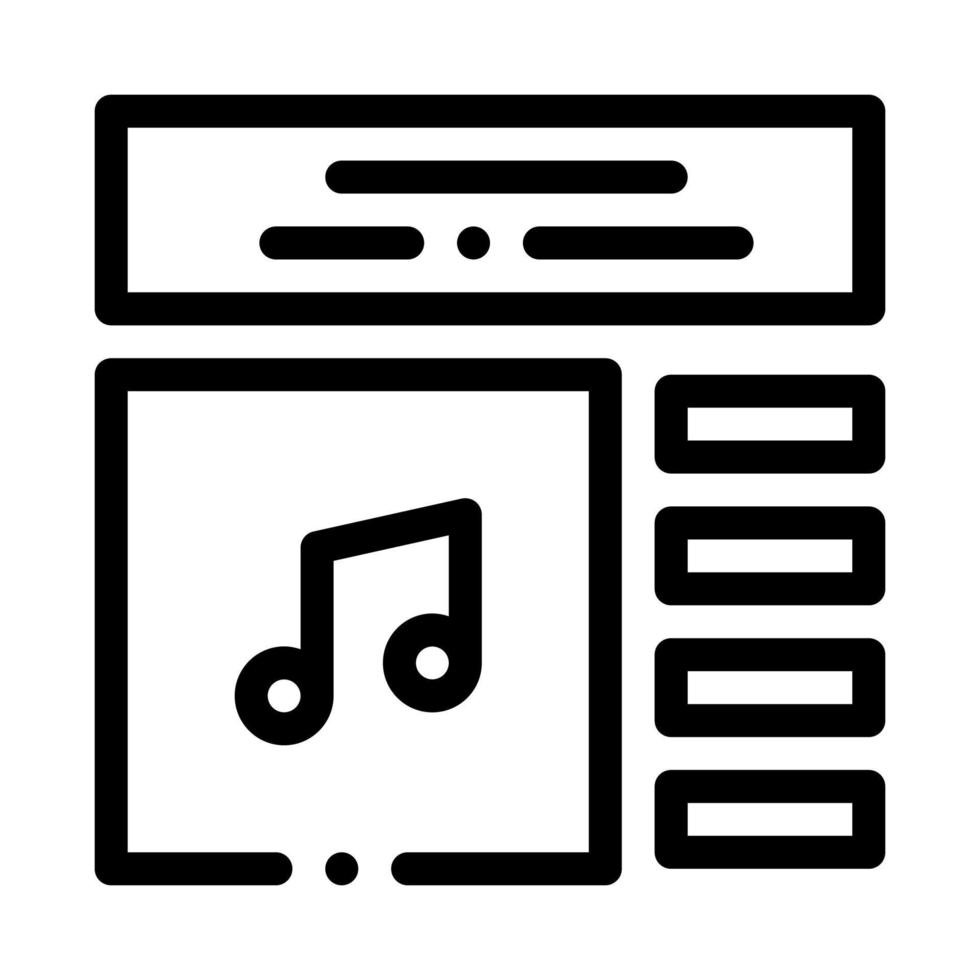 Internet Music Play List Icon Outline Illustration vector