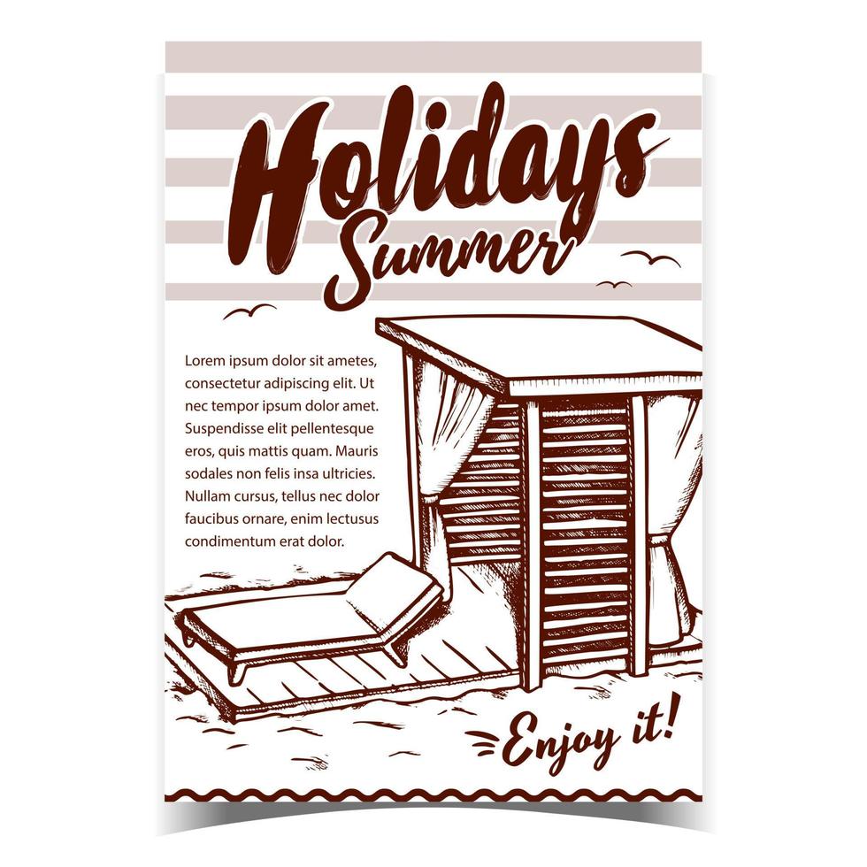 vector de cartel de publicidad de playa de verano de vacaciones