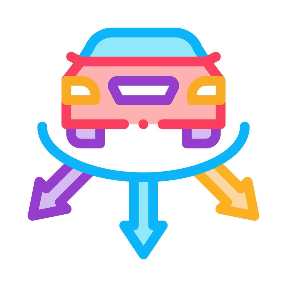 ilustración de contorno vectorial del icono del sistema de estacionamiento parktronic vector