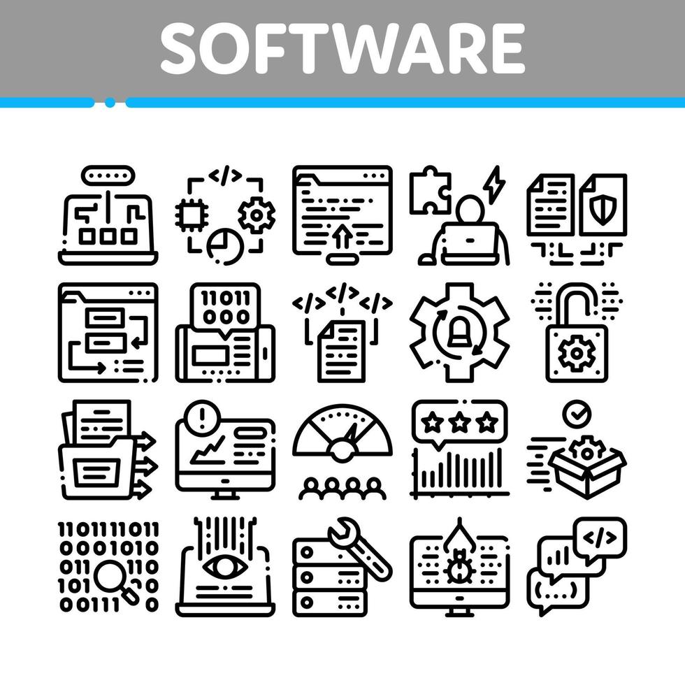 Software Testing And Analysis Icons Set Vector 17437279 Vector Art at
