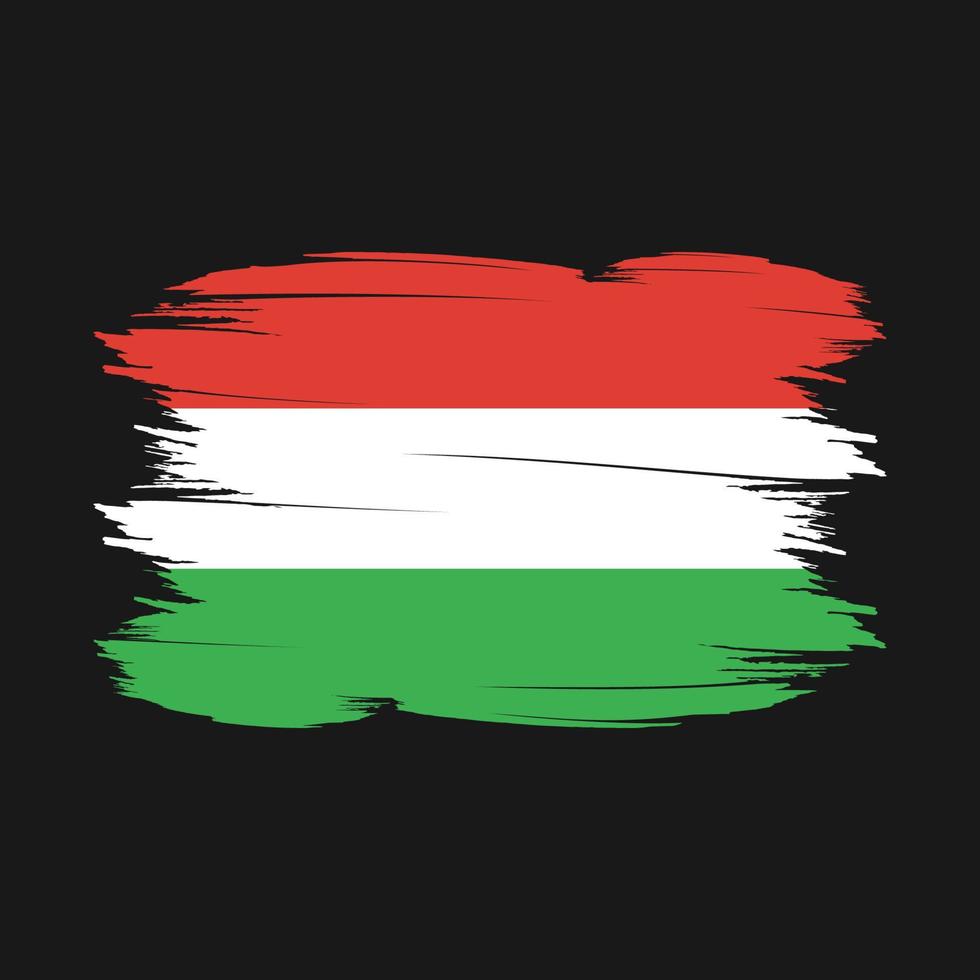 Hungary Flag Brush Vector Illustration