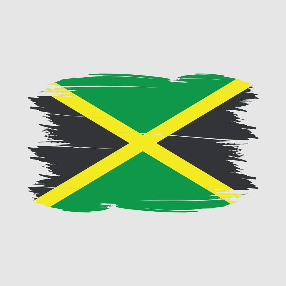 Jamaica Flag Brush Vector Illustration