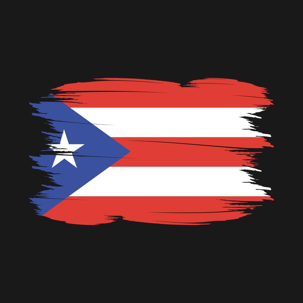 Puerto Rico Flag Brush Vector Illustration