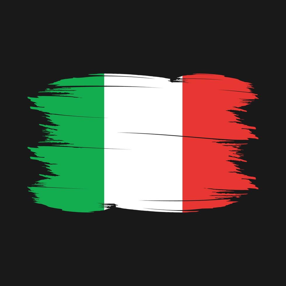 Ilustración de vector de pincel de bandera de Italia