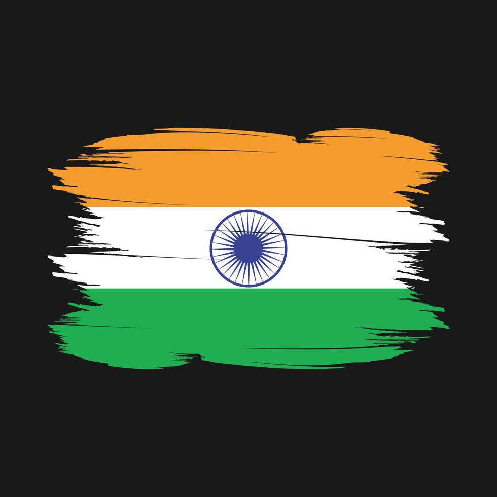 India Flag Brush Vector Illustration