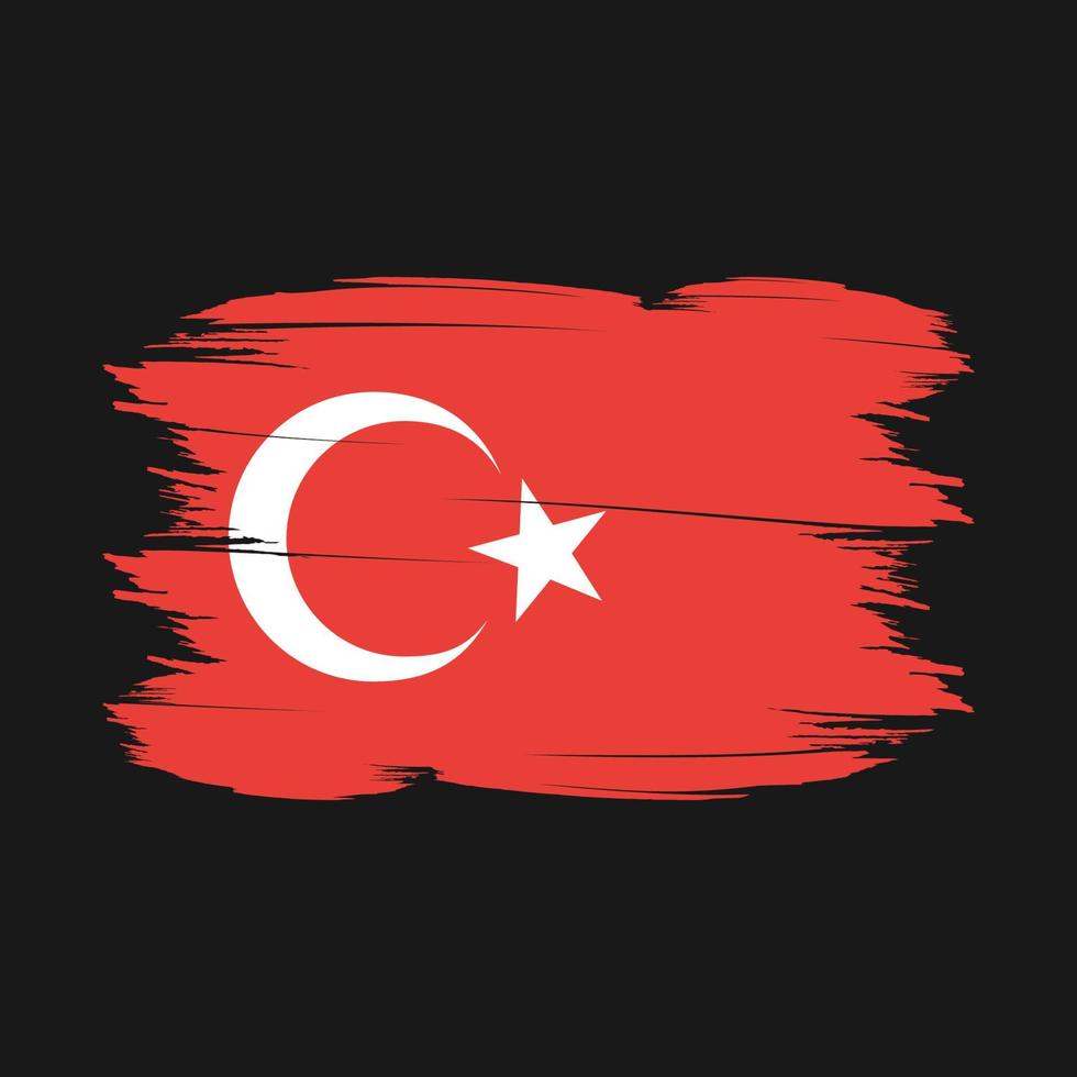 Turkey Flag Brush Vector Illustration