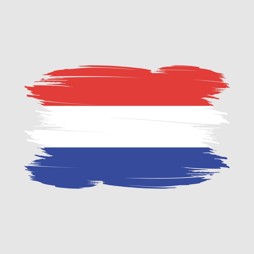 Netherlands Flag Brush Vector Illustration