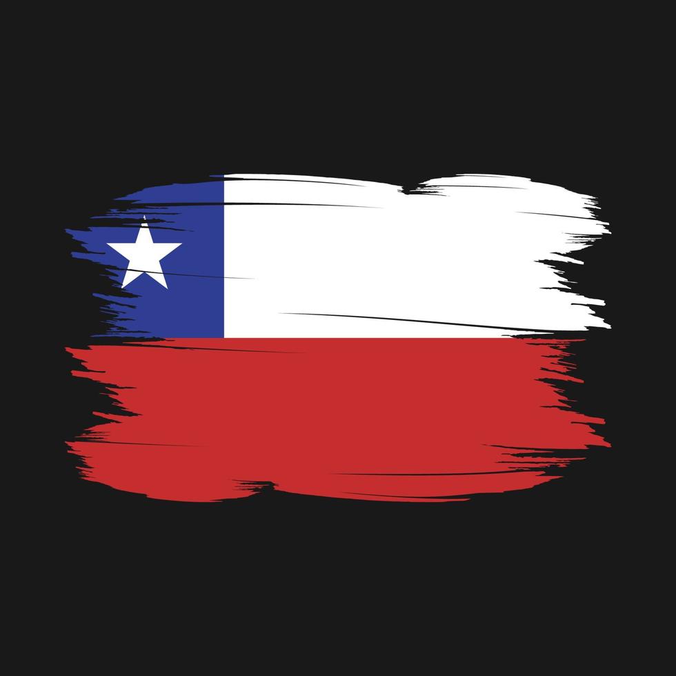 ilustración de vector de pincel de bandera de chile