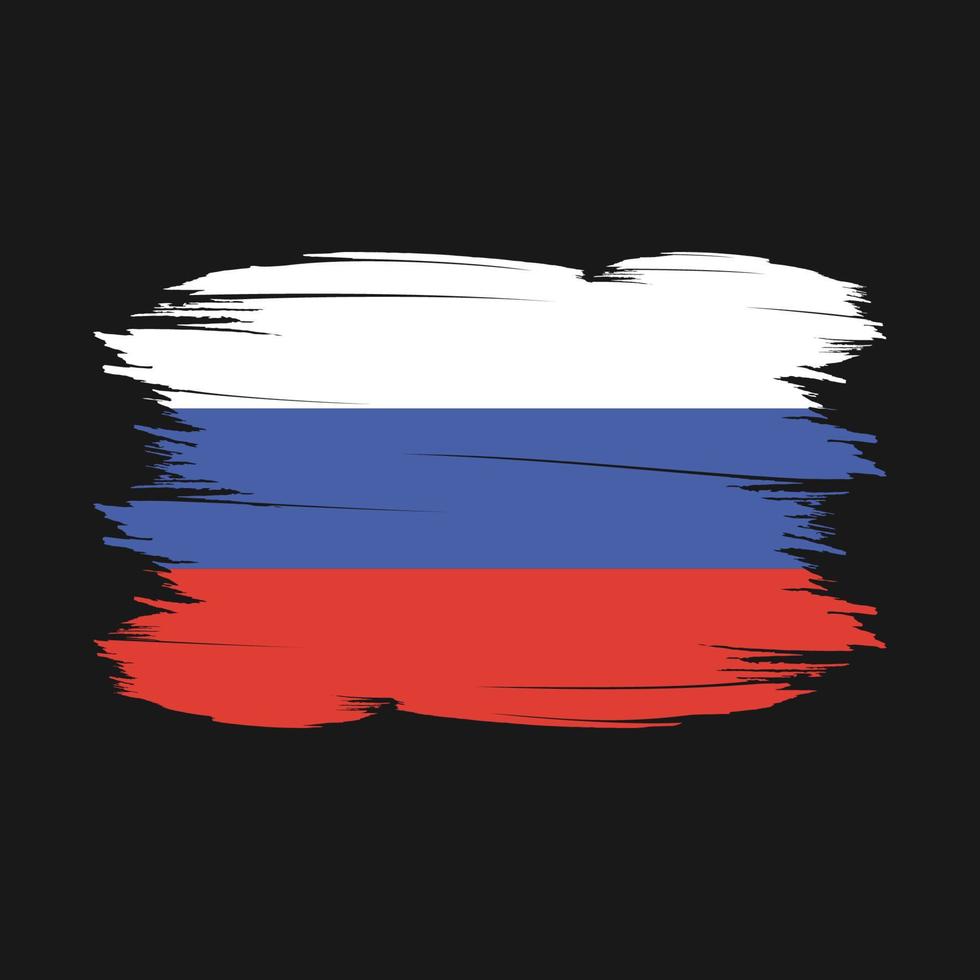 Ilustración de vector de cepillo de bandera de rusia