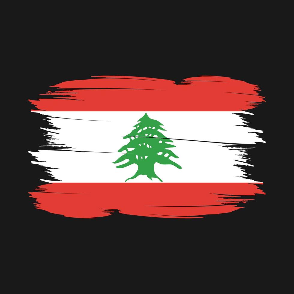 Lebanon Flag Brush Vector Illustration