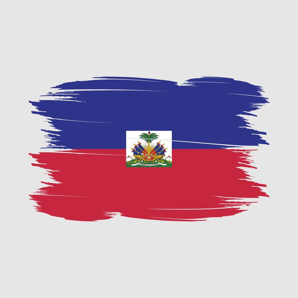 Haiti Flag Brush Vector Illustration