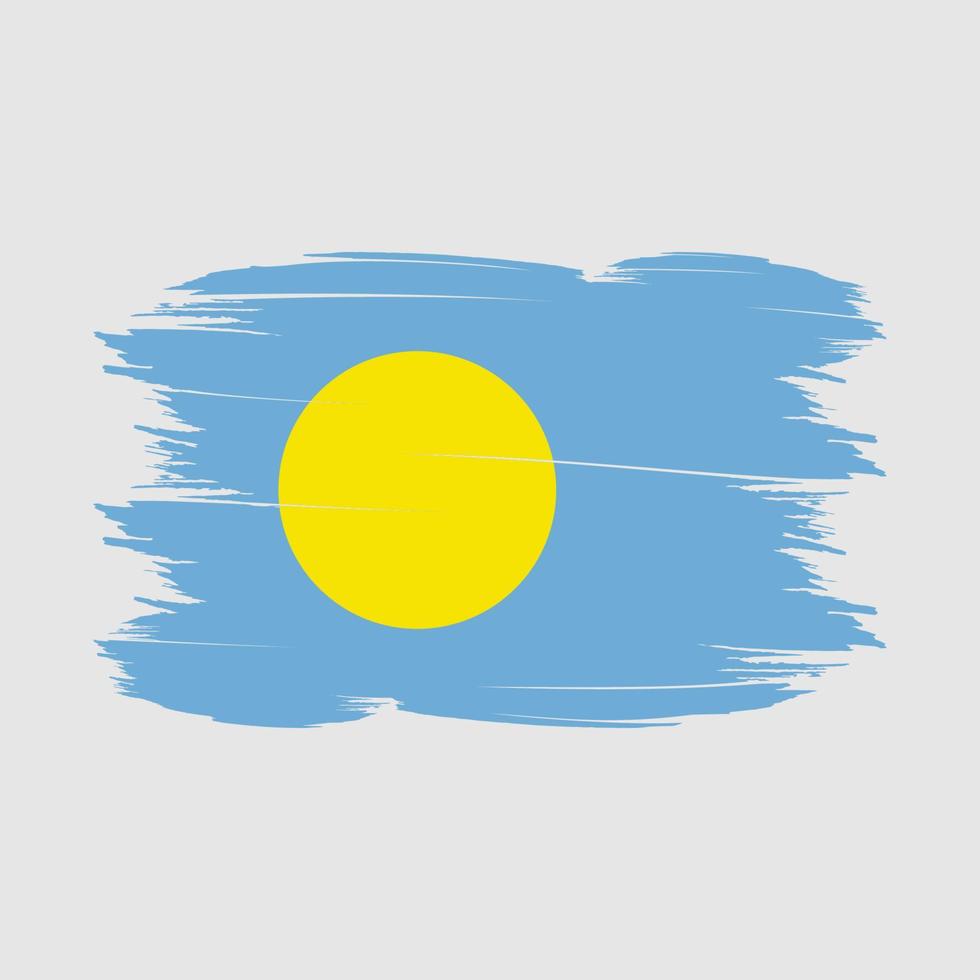 Palau Flag Brush Vector Illustration