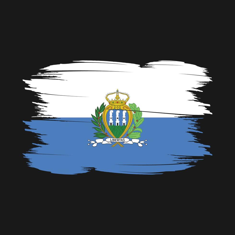 ilustración de vector de pincel de bandera de san marino