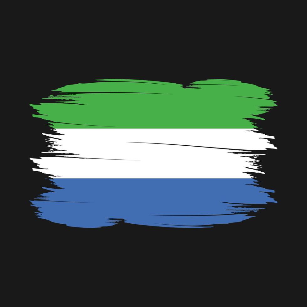 Sierra Leone Flag Brush Vector Illustration
