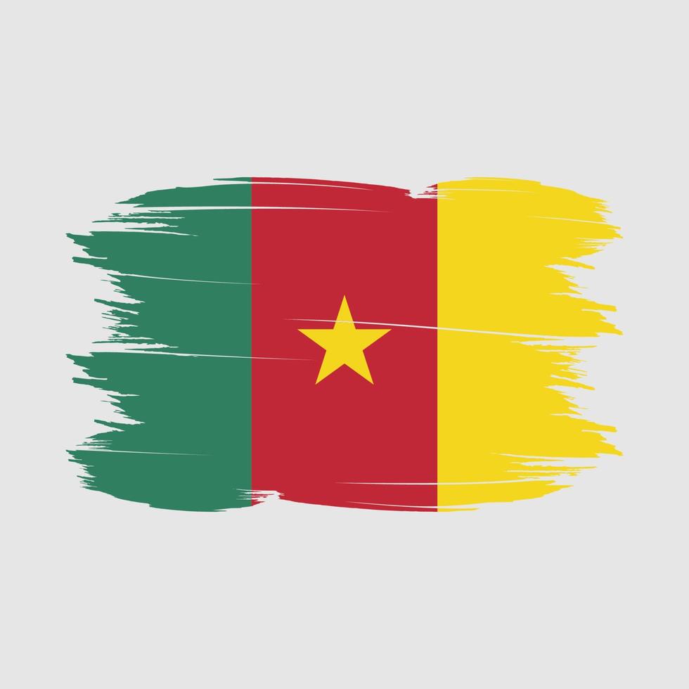 Cameroon Flag Brush Vector Illustration
