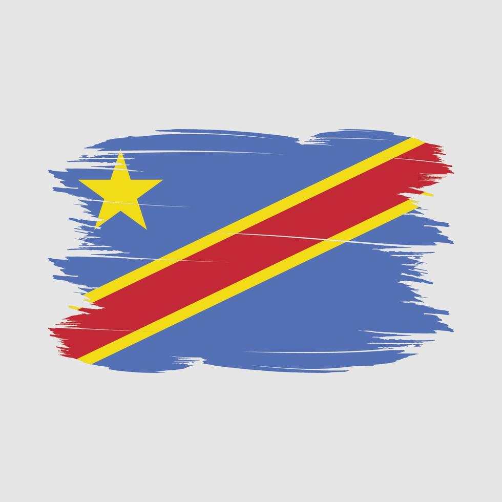 Republic Congo Flag Brush Vector Illustration