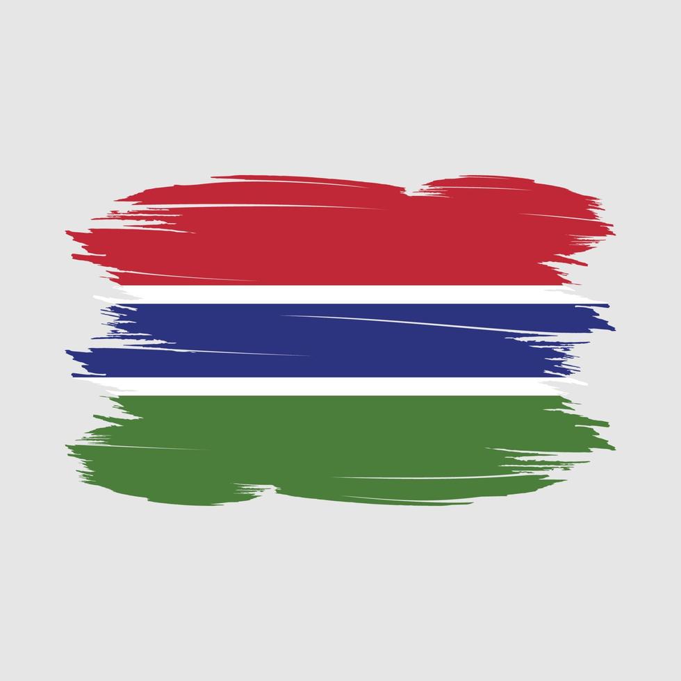 Gambia Flag Brush Vector Illustration