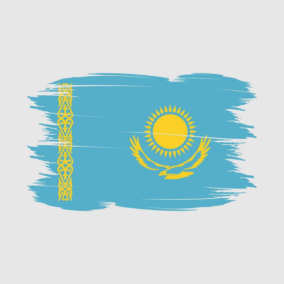 Kazakhstan Flag Brush Vector Illustration