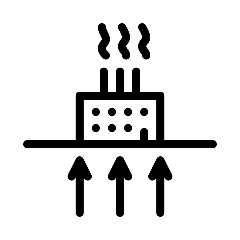 geothermal heating factory icon vector outline illustration