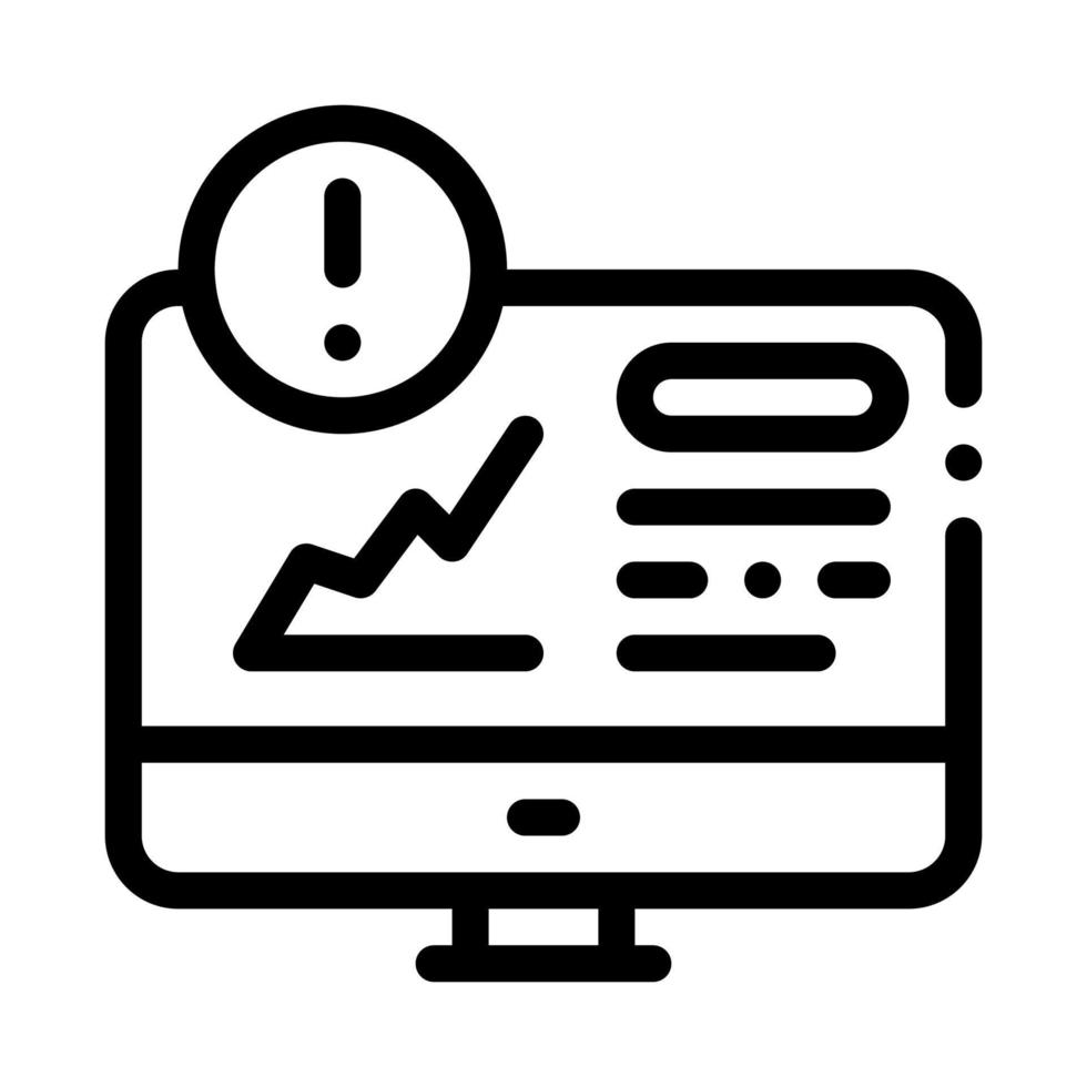 analytics infographic on computer screen icon vector outline illustration