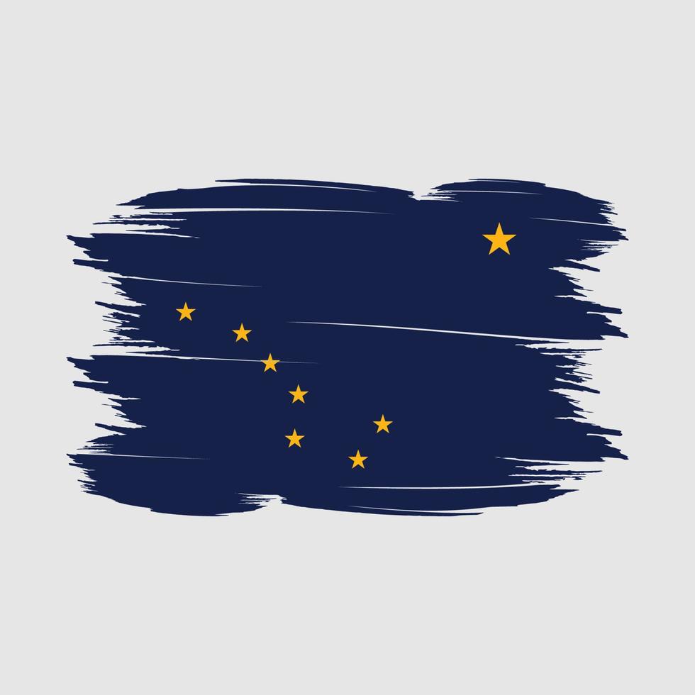 Ilustración de vector de pincel de bandera de alaska