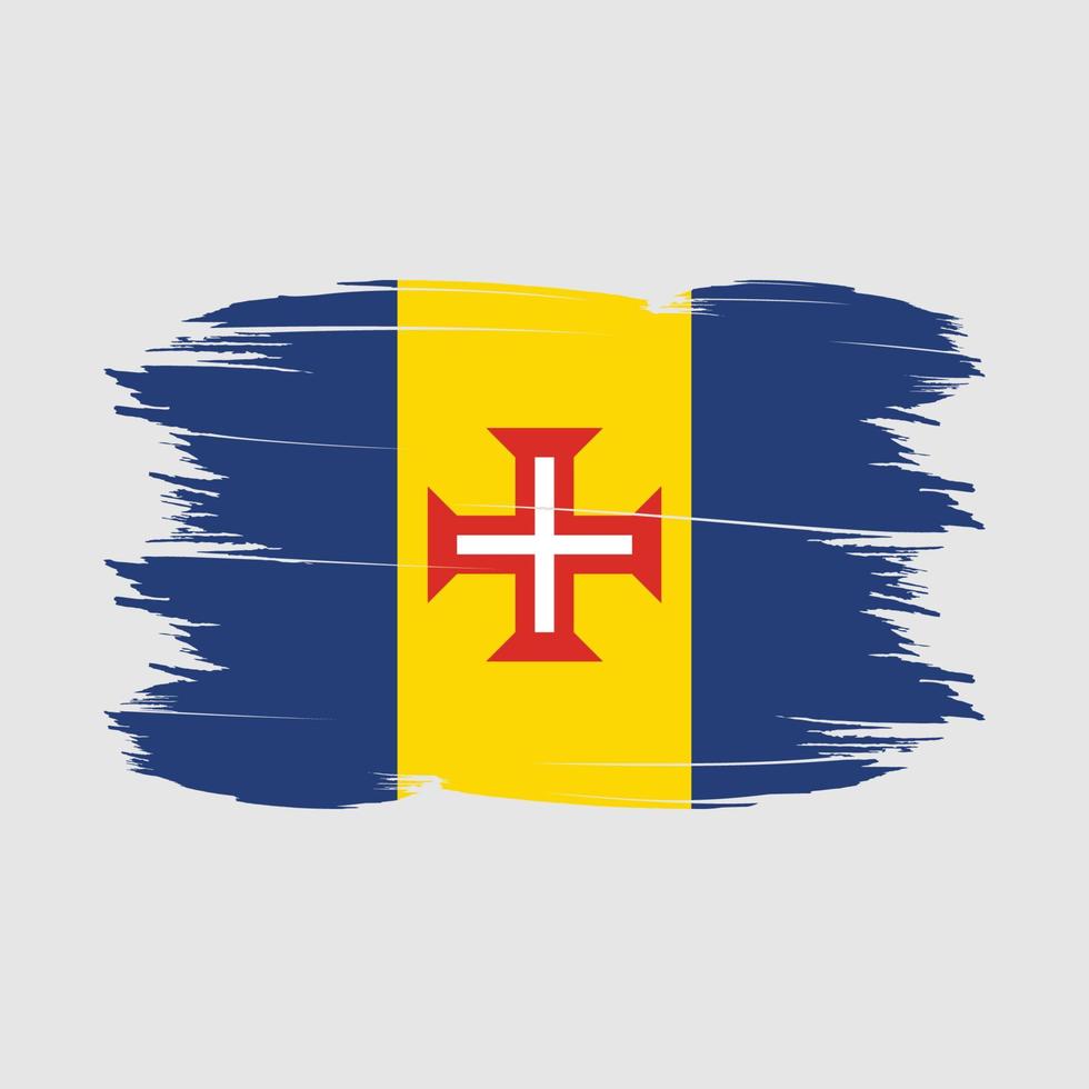 Madeira Flag Brush Vector Illustration