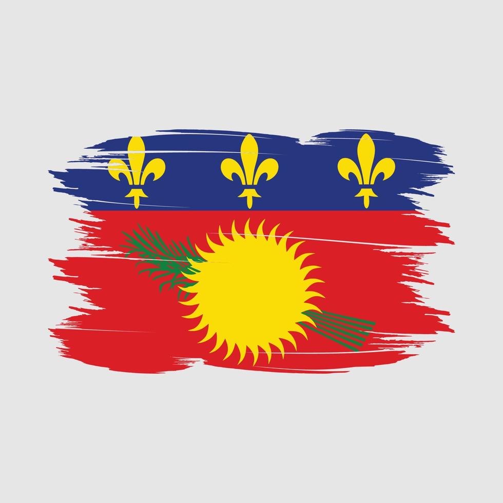 Guadeloupe Flag Brush Vector Illustration