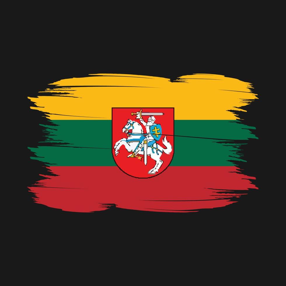 Lithuania Flag Brush Vector Illustration