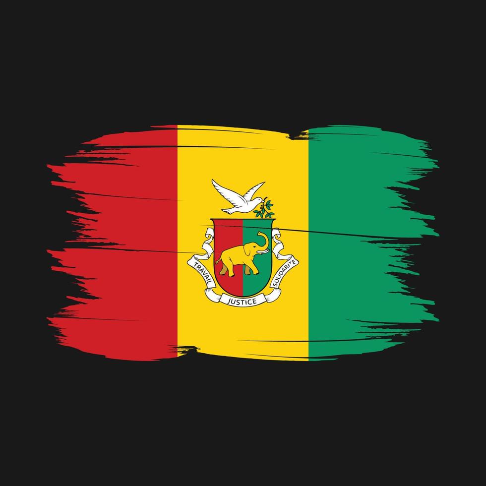 Guinea Flag Brush Vector Illustration