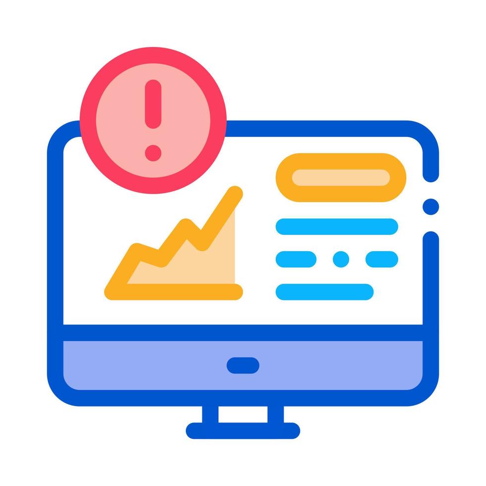 analytics infographic on computer screen icon vector outline illustration