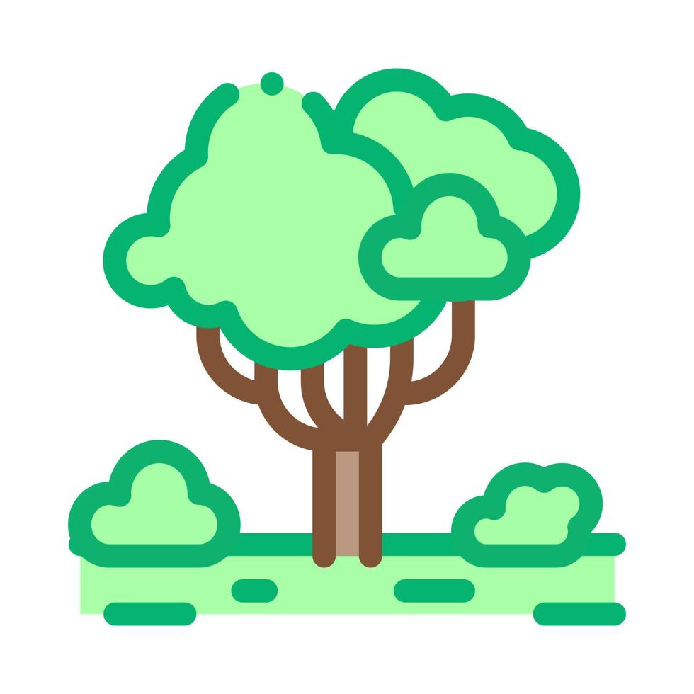 selva bosque árbol icono vector contorno ilustración