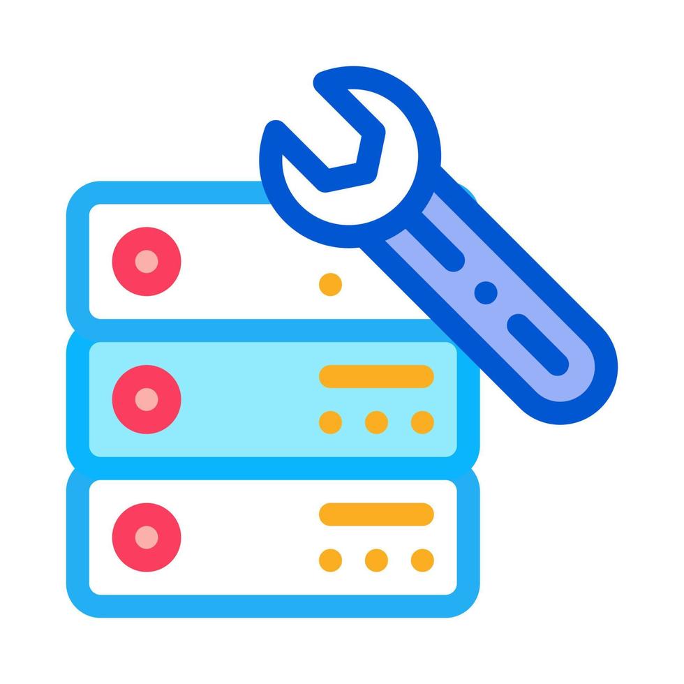 data center server repair icon vector outline illustration