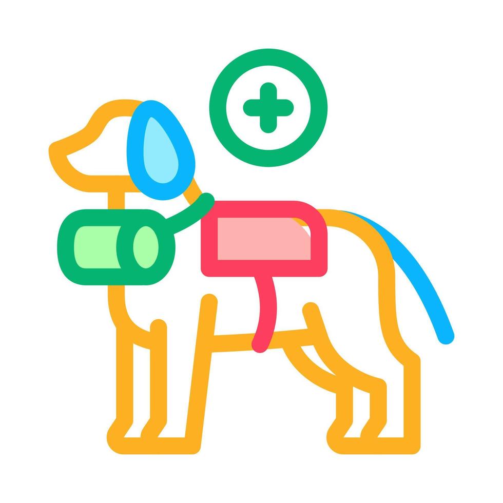 rescue dog icon vector outline symbol illustration