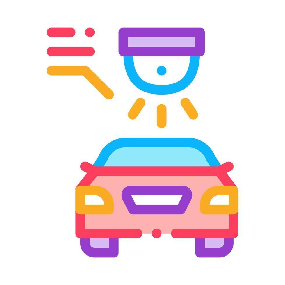 ilustración de contorno de vector de icono de coche de seguridad de video