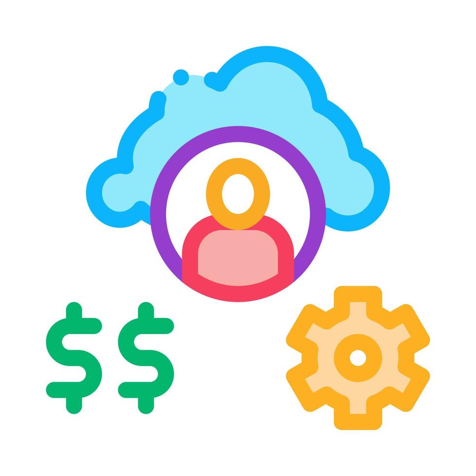 human working for money icon vector outline illustration